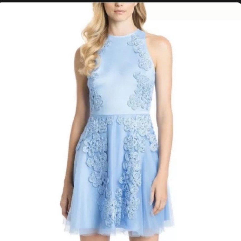 Badgley Mischka Blue A Line Dress